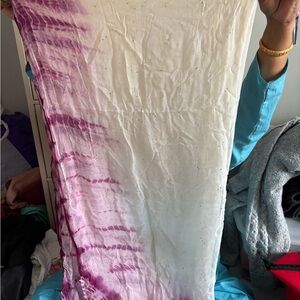 Purple and White Tie-Dye Dupatta